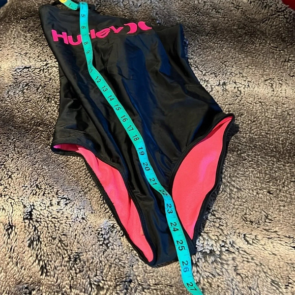 Hurley Max black pink One-Piece Swimsuit New Sz 14 - Picture 9 of 9